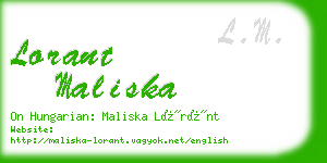 lorant maliska business card